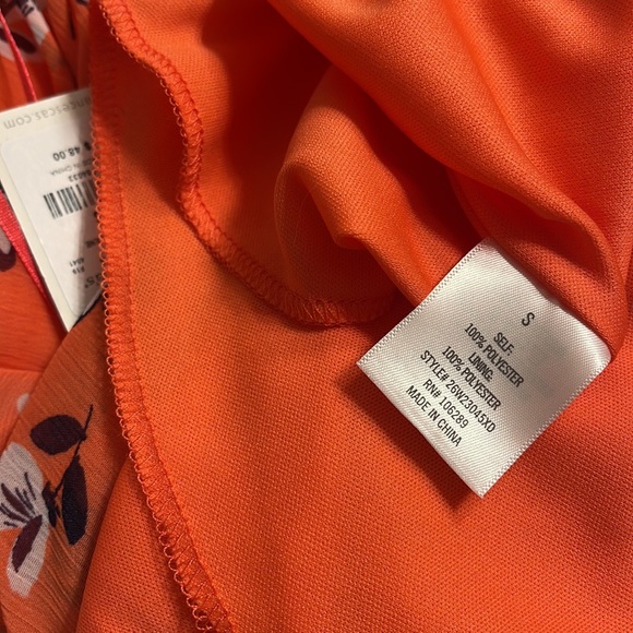NWT Mi Ami Francesca’s Mini Dress Orange Floral Adjustable Straps Francescas - Picture 9 of 9